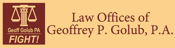 A logo for law offices of geoffrey p. golub p.a.