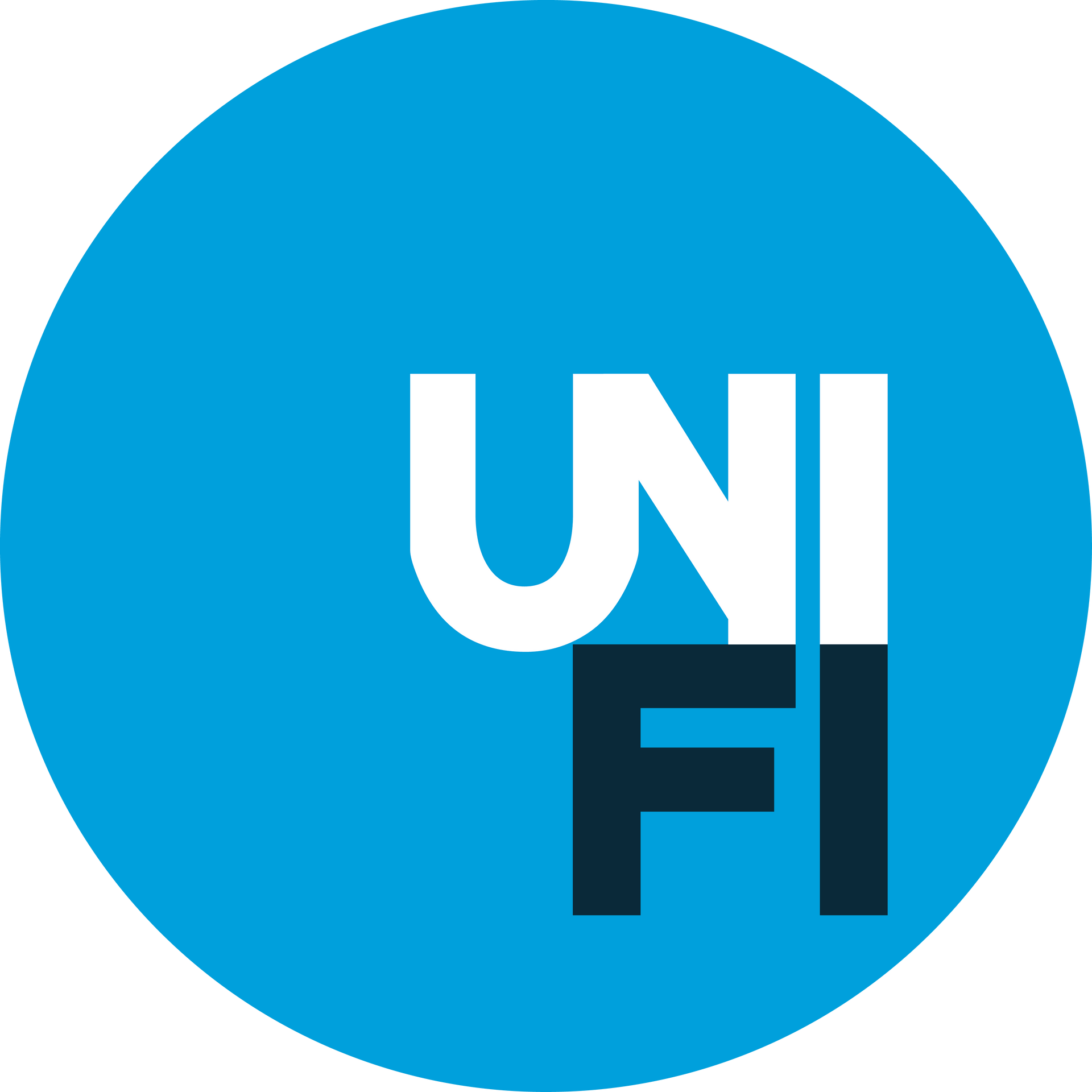 Blue circle logo with white “UNI” and dark blue “FI” letters.