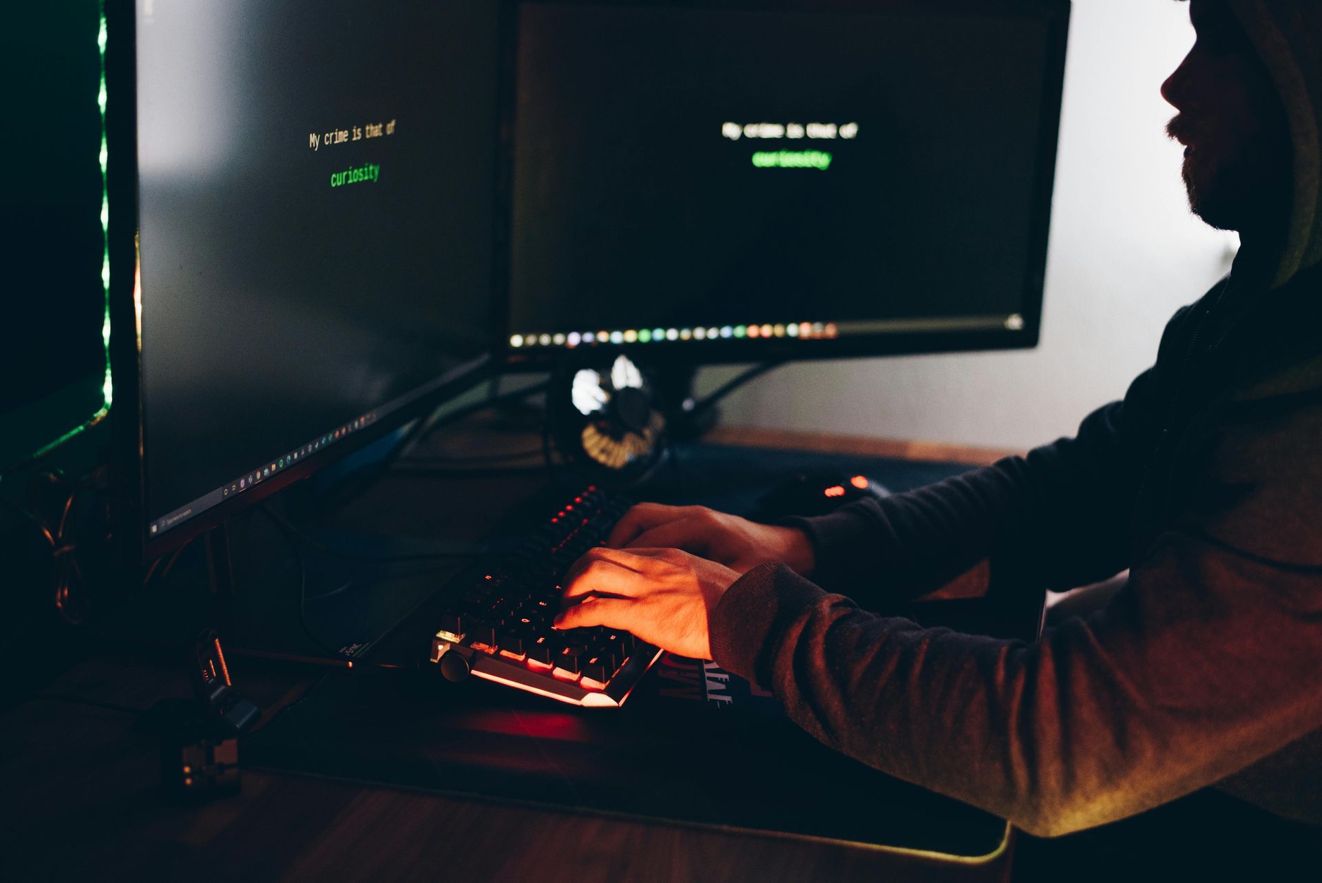 Hacker at a computer.