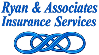 Ryan & Associates Insurance Services logo in blue script with interlocking blue loops beneath