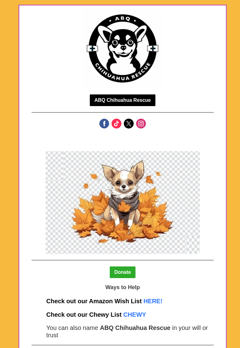 Webpage with dog logos, social icons, and a “Check out our latest Web3” text link.