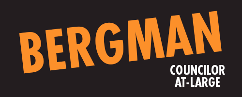 A logo for bergman councilor at large