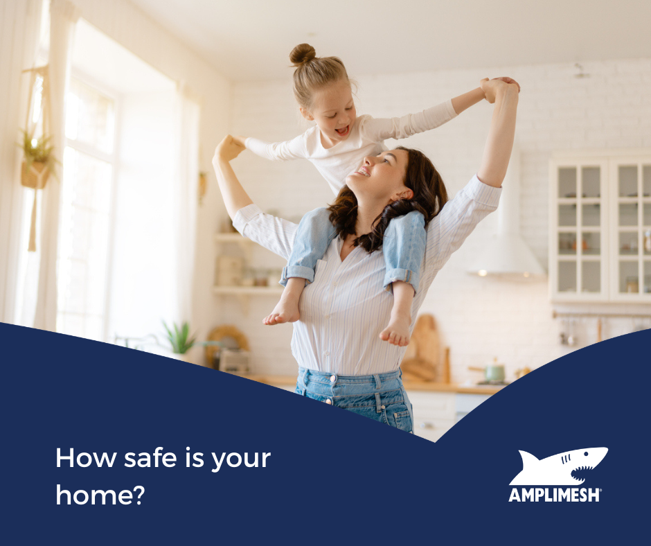 Woman carrying child on shoulders in bright home — Sams Glass Solutions in Proserpine, QLD