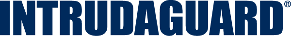 Intraguard logo in dark blue and orange with a small hexagon icon above the name