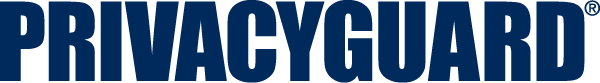 PrivacyGuard logo in dark blue and white text on a white background