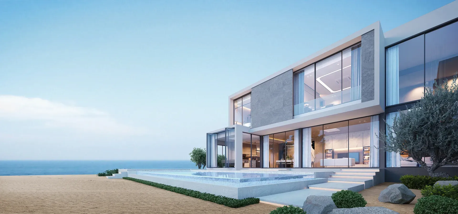 Modern Beachfront Villa With Glass Walls, a Pool, and Ocean Views — Sams Glass Solutions in Proserpine, QLD