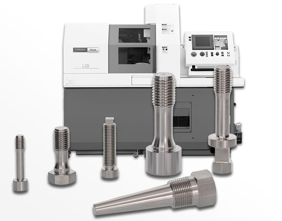 CNC-Maschine mit Drehteilen