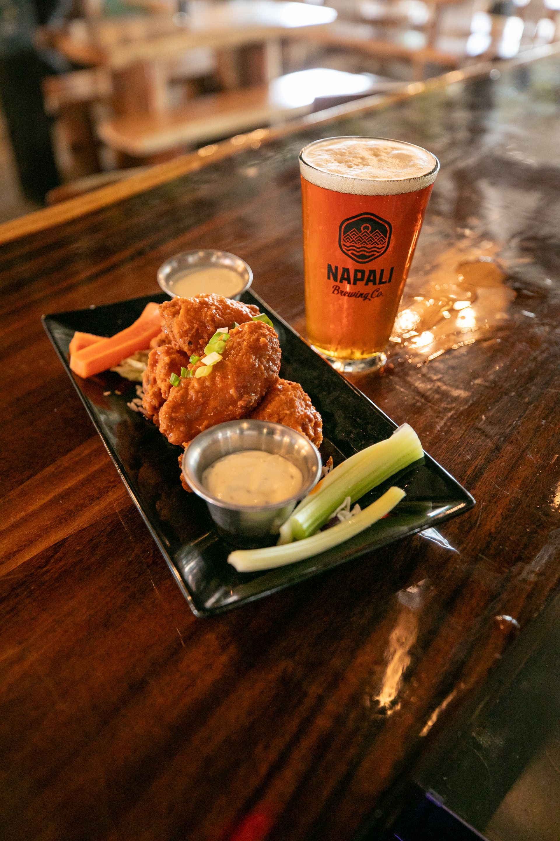 chicken wings and beer