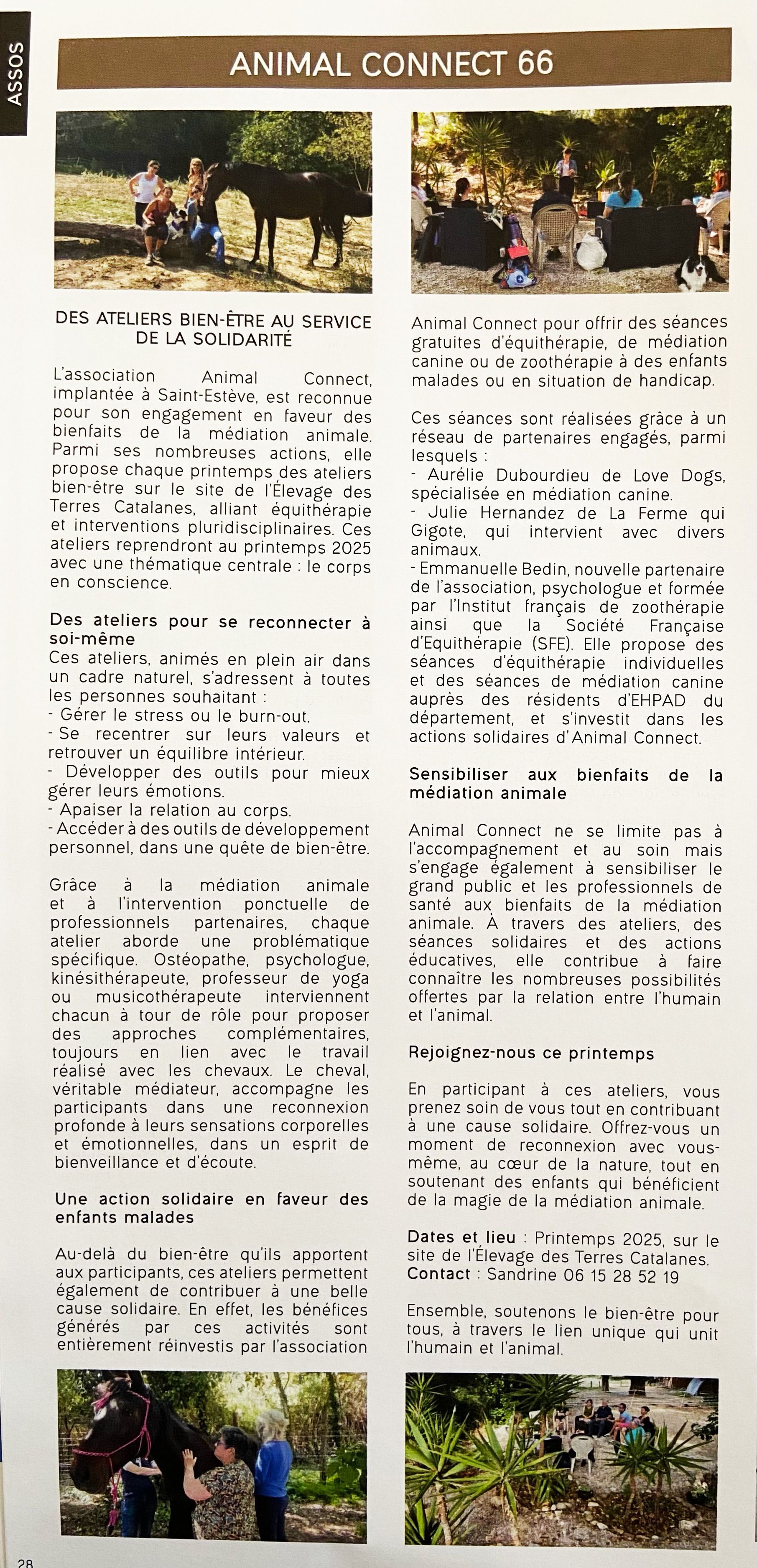 Page de journal avec des photos de personnes et du texte.