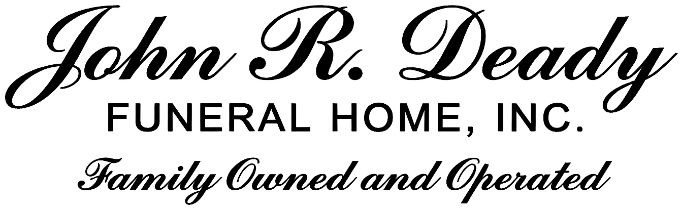 Logo for John R. Deady Funeral Home, Inc. with the text "Family Owned and Operated" below it.