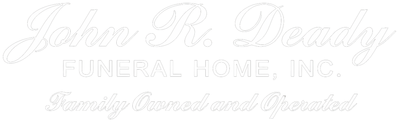 John M. Doudy Funeral Home, Inc. logo with the tagline "Family Owned and Operated" in white text on a black background.