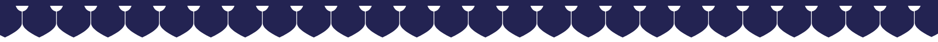 Decorative blue-and-white border with repeating semicircle and dot pattern