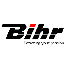 Het Bihr-logo met het zwarte woordmerk 