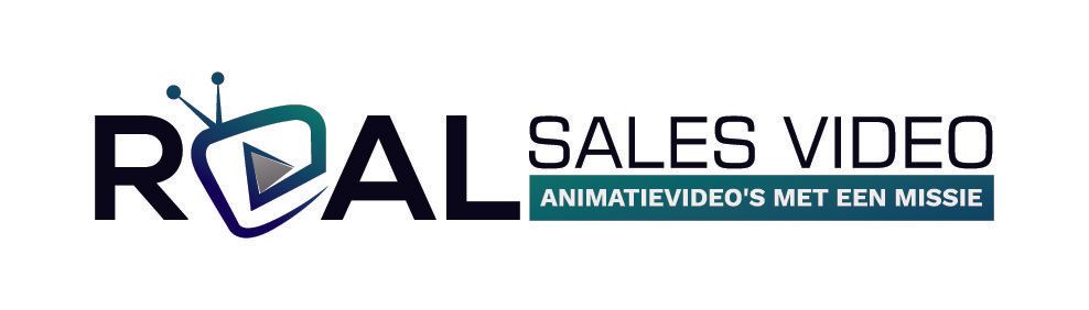 Logo voor ROAL Sales Video met een tv-icoon in plaats van de letter O, en de slogan