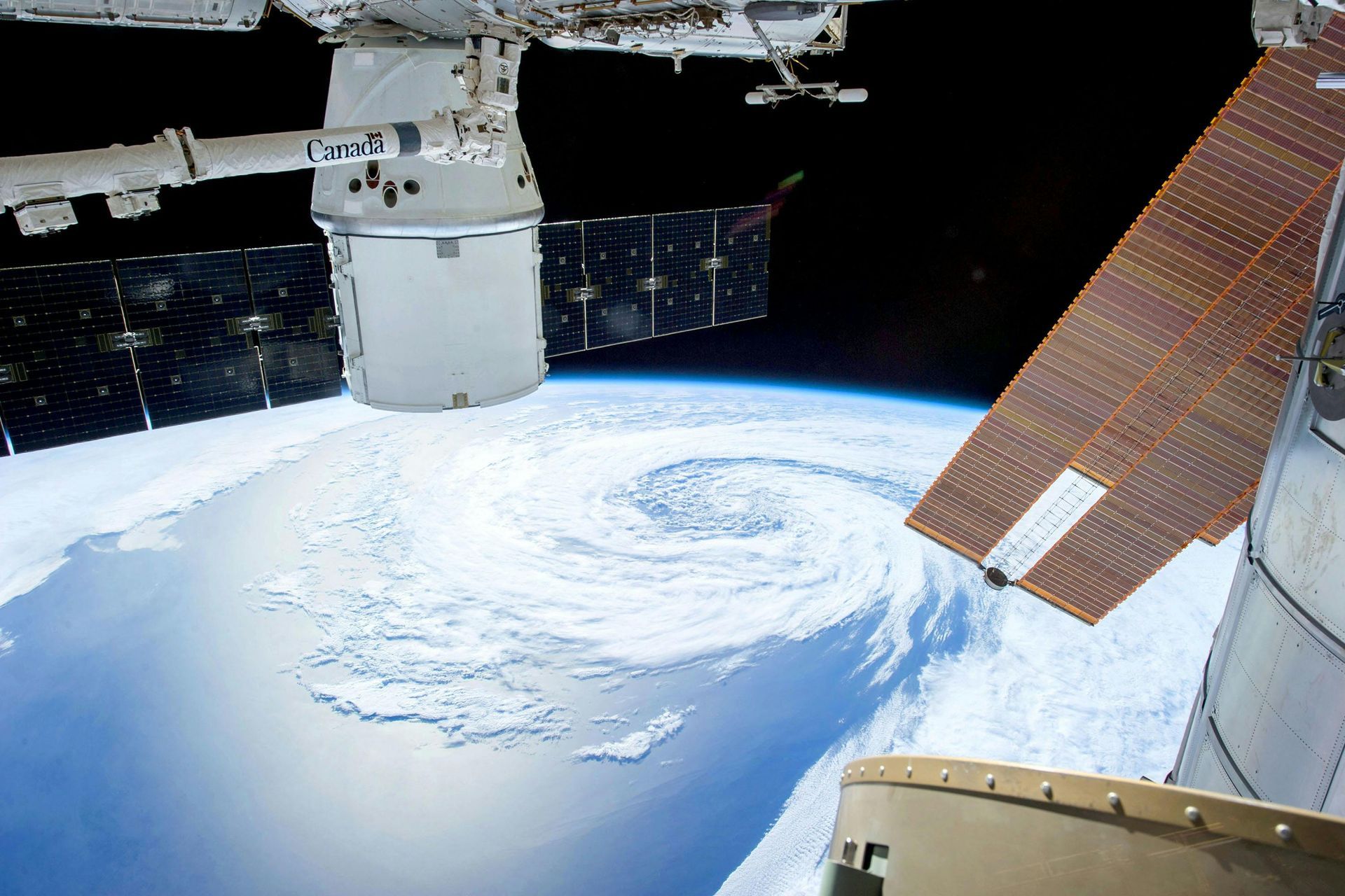 A view of a hurricane from the space station