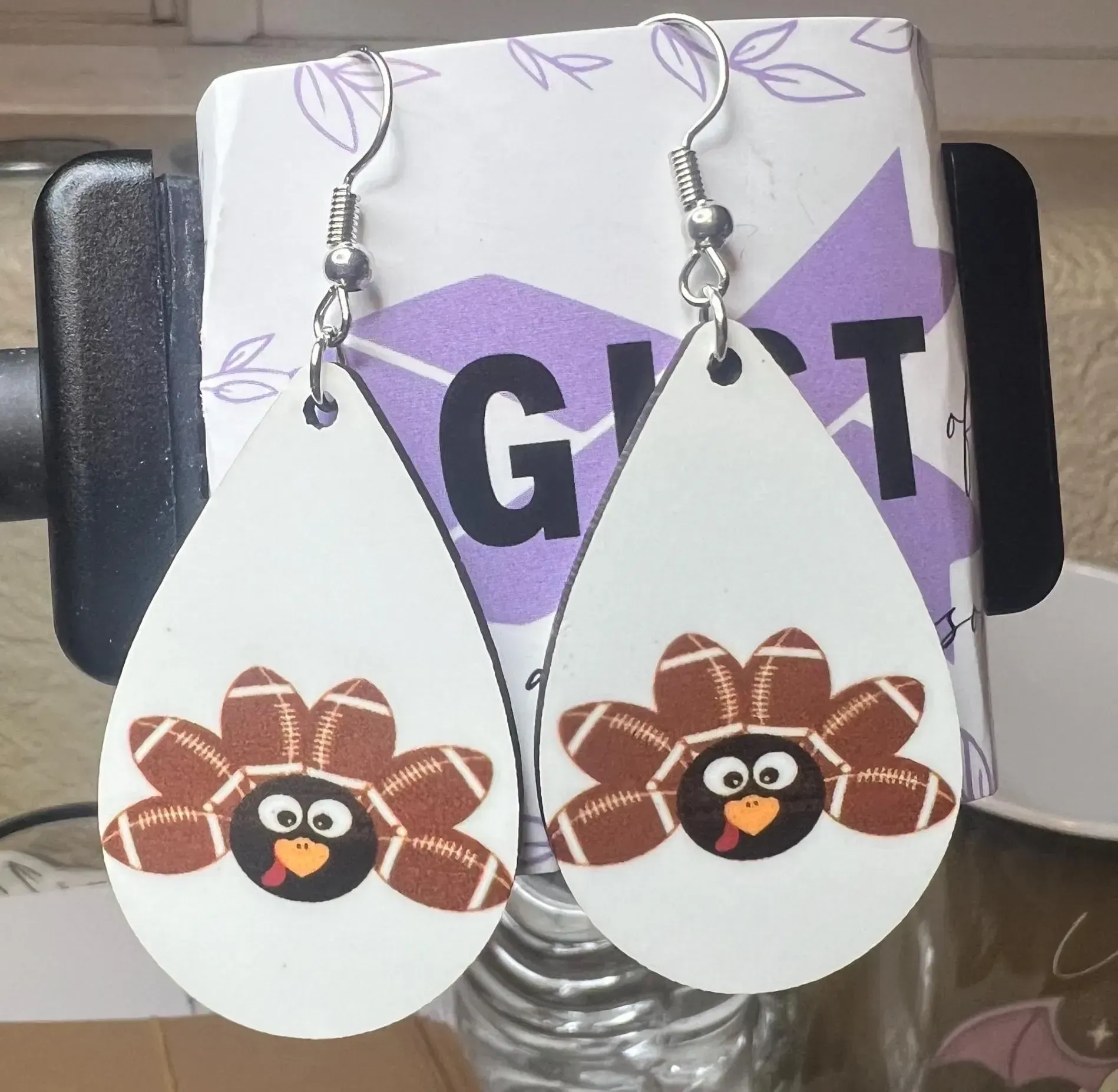 Football Turkey Earrings