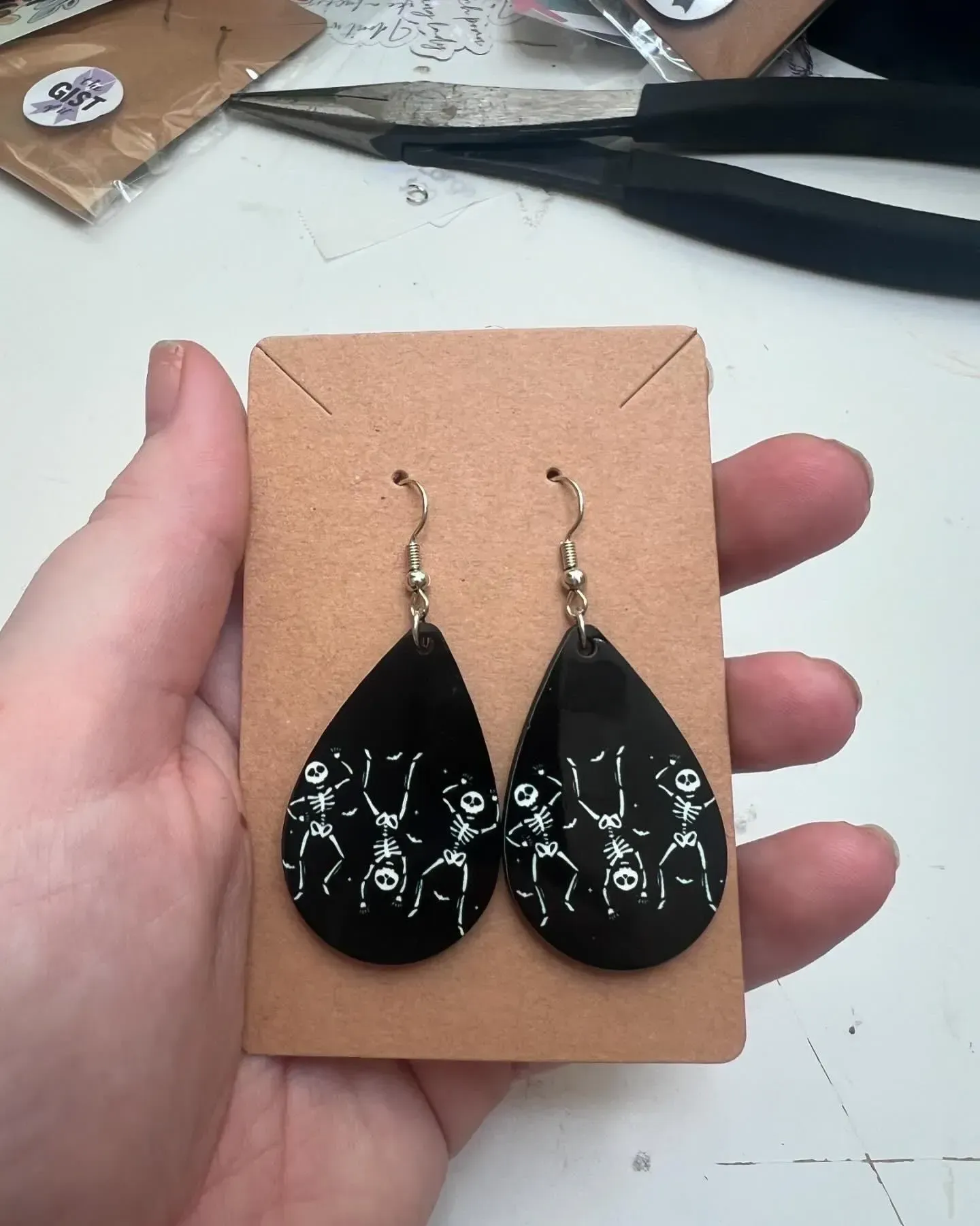 Dancing Skeleton Halloween Earrings