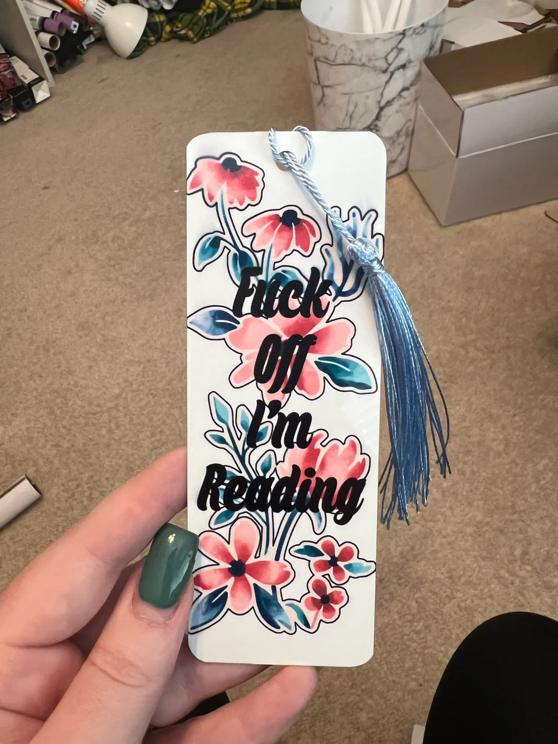 Fuck Off I’m Reading Floral Bookmark