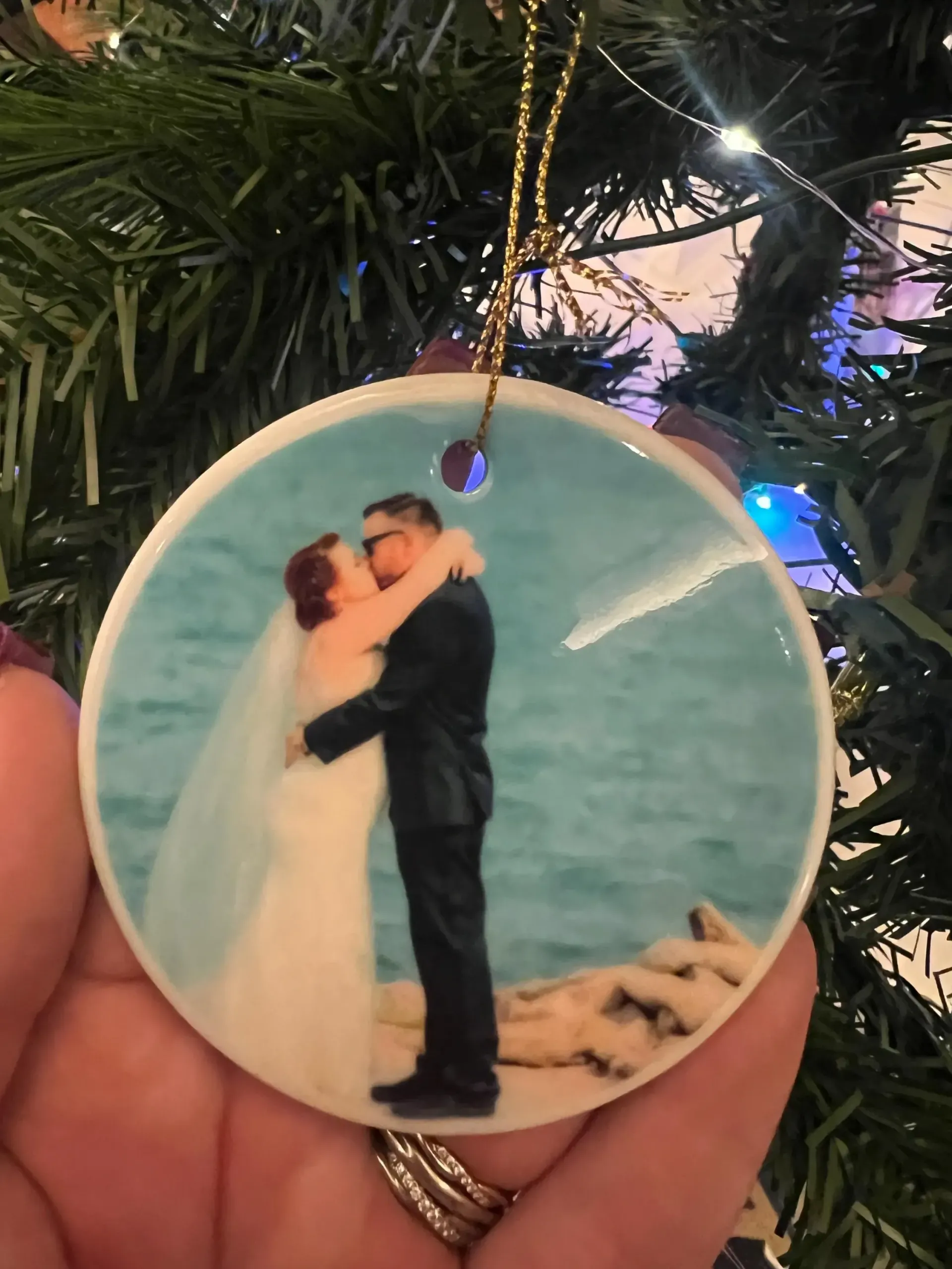 Custom Photo Ceramic Christmas Ornaments