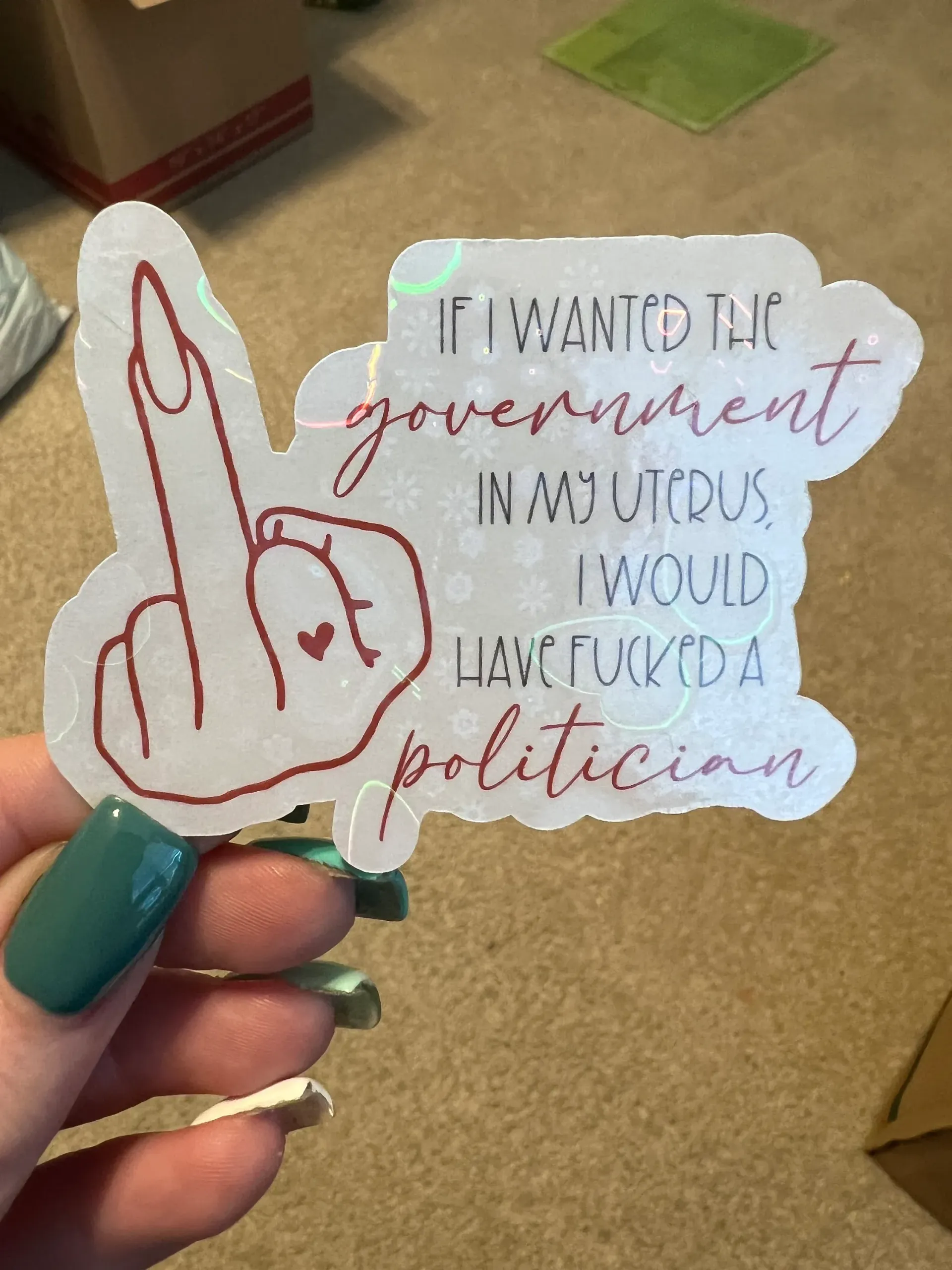 If I Wanted A Politician, Women's Rights Sticker