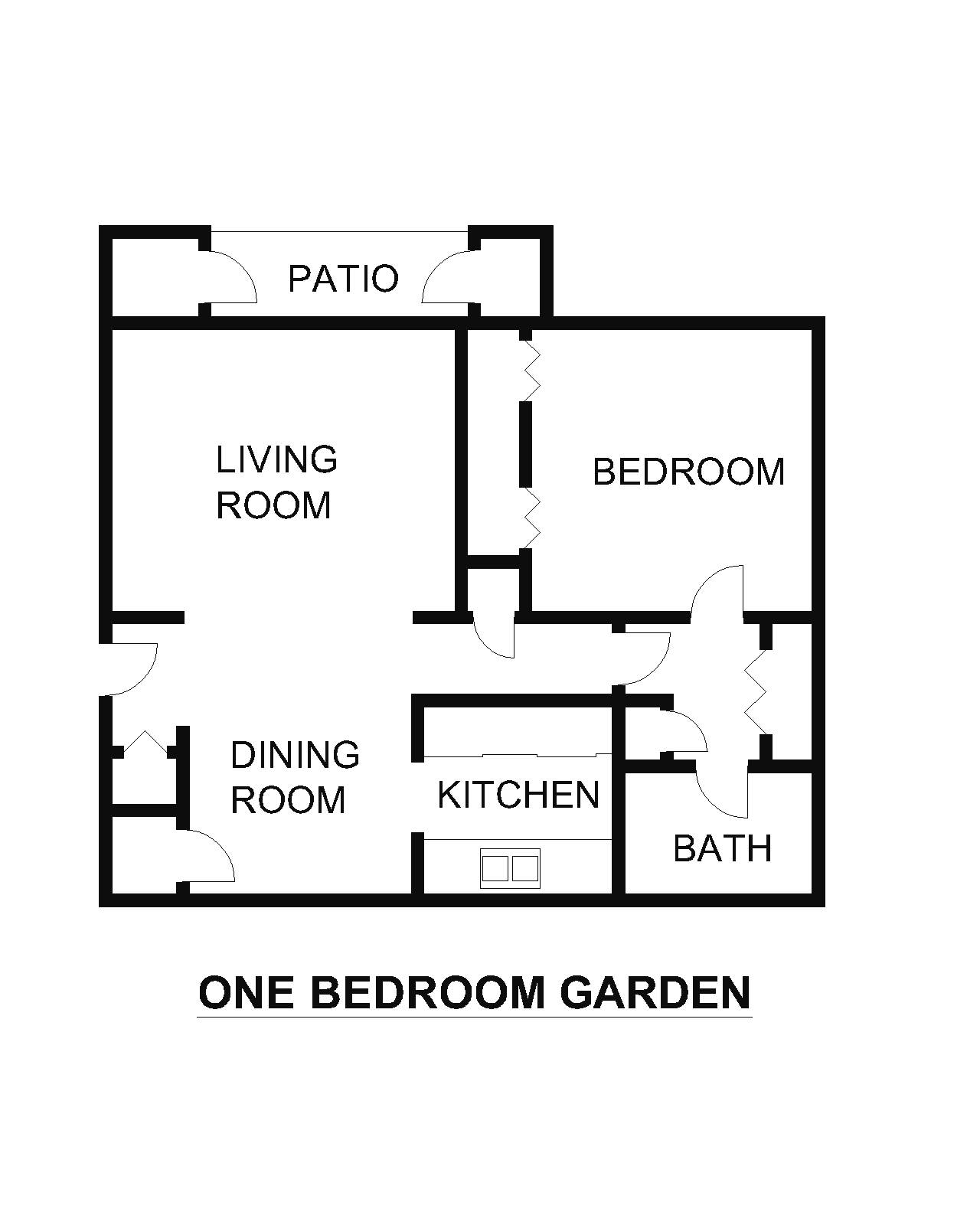 1 bedroom floor plan