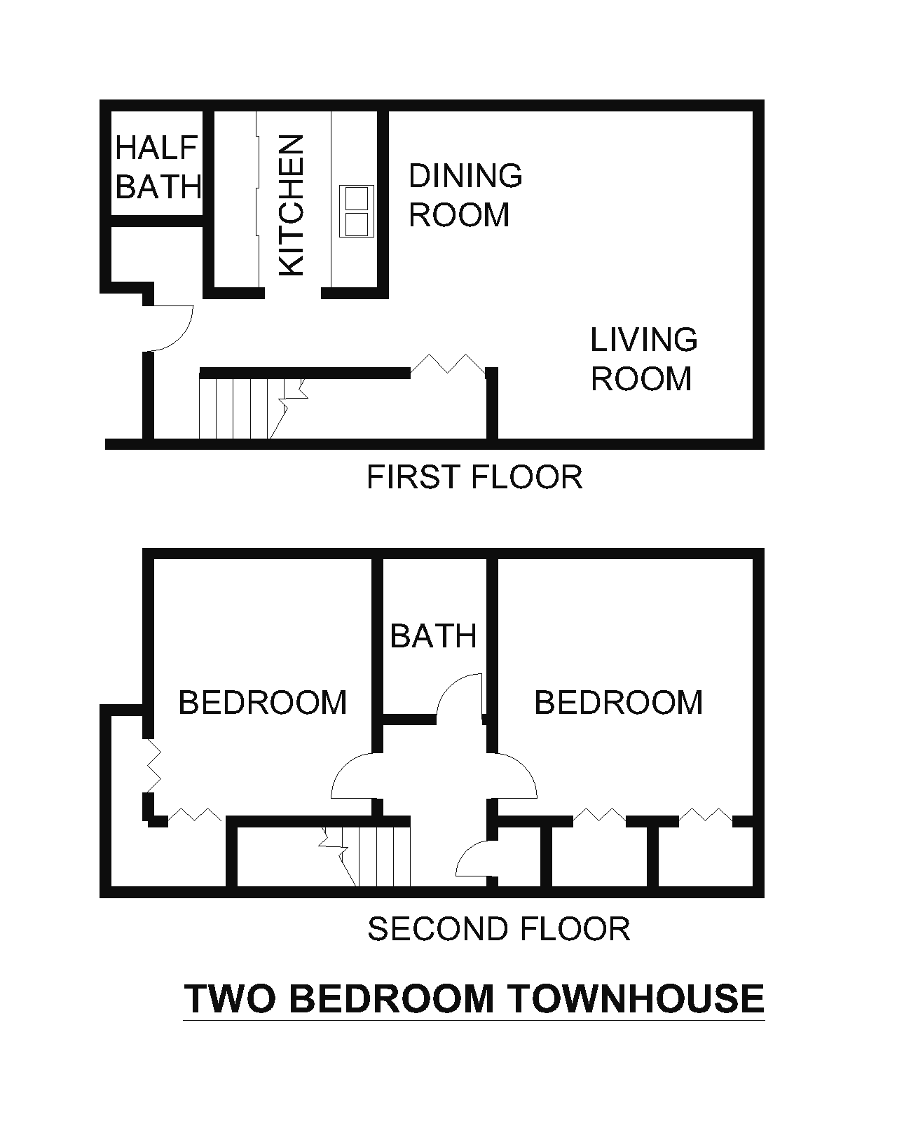 2 bedroom townhome floor plan