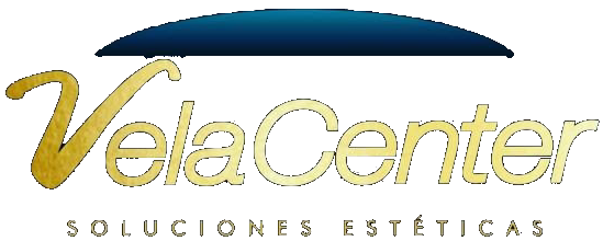 Un logotipo de Vela Center sobre un fondo negro