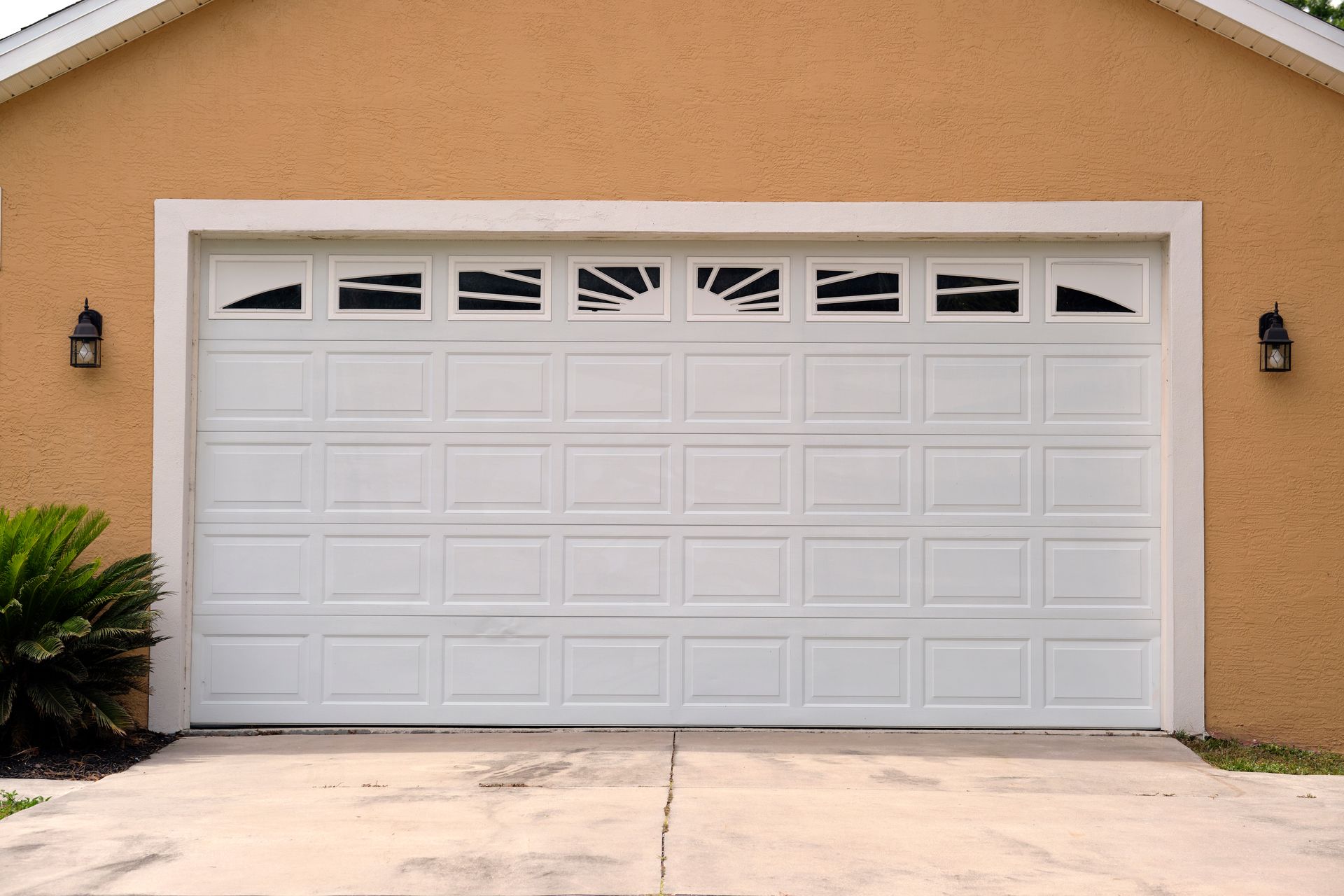 White garage door with windows White garage door with windows