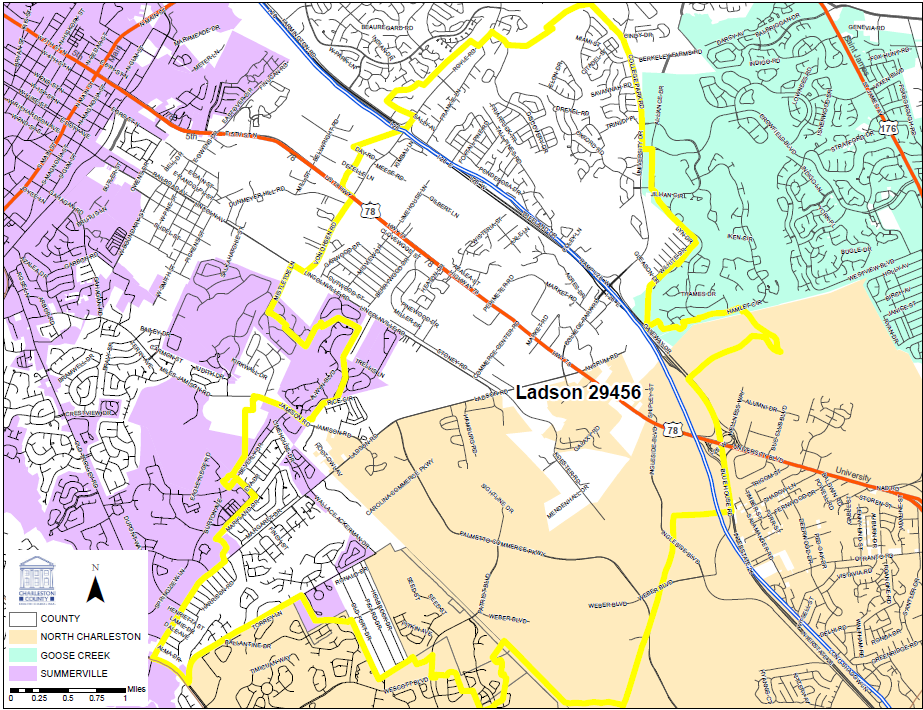 A map of a city with a label that says ' ladder ' on it