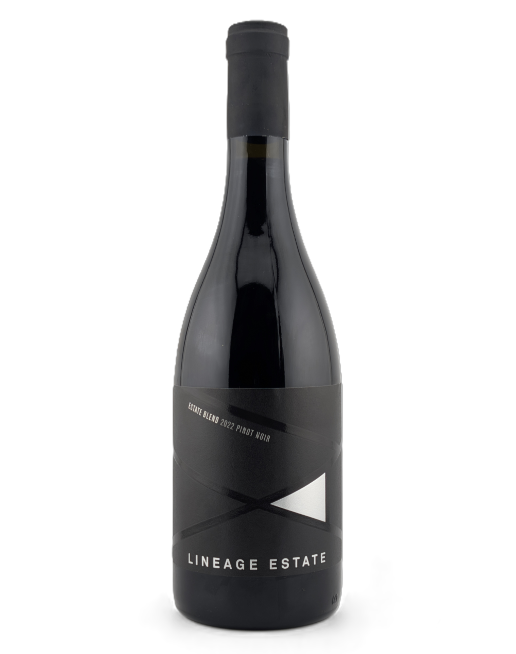 Dark red wine bottle with a black label reading “LINEAGE ESTATE.”