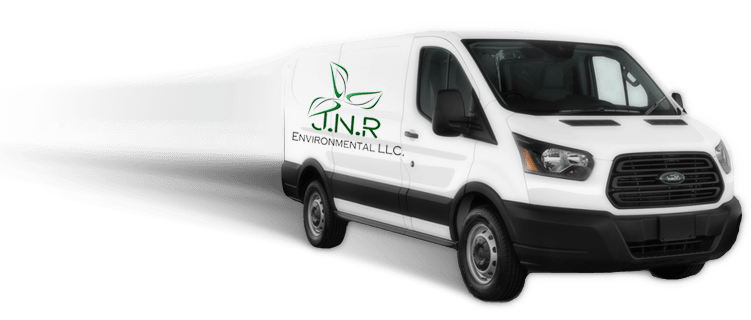 White delivery van with JNLR logo on the side, isolated on a white background