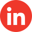 LinkedIn logo: white “in” on a red square background