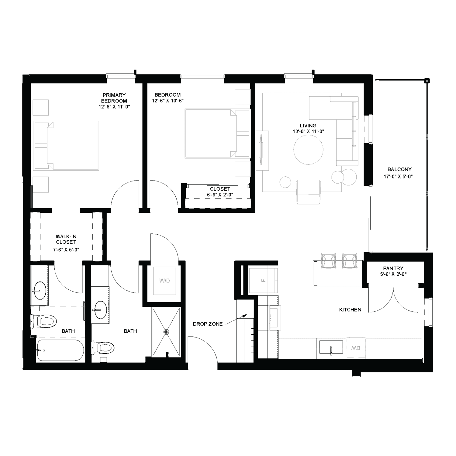 Floorplans Andante Apartments in Eau Claire, WI.