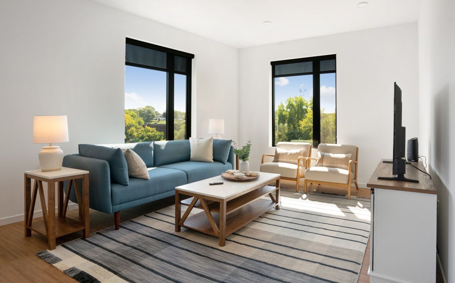 living room with TV