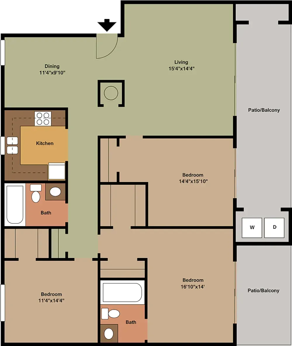 A floor plan of a house with a balcony