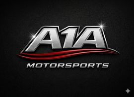 AVA Motorsports logo in silver and red on a dark textured background