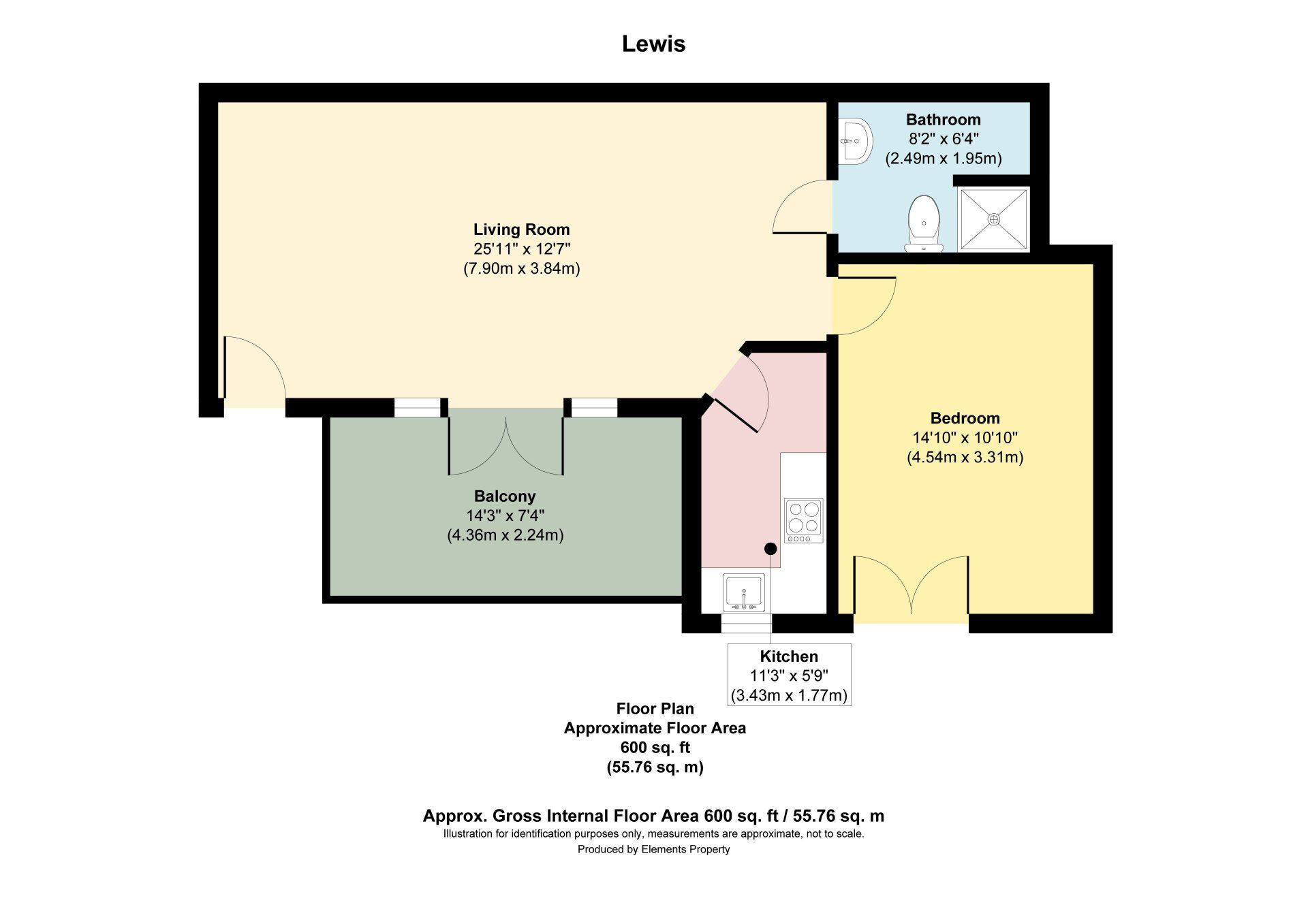 The Lewis Apt Floor Plan