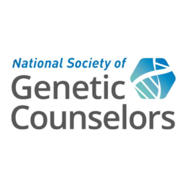 National Society of Genetic Counselors logo with blue and gray text and a blue geometric icon