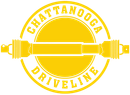 yellow logo for Chattanooga Driveline featuring a central driveshaft graphic inside a circular border.