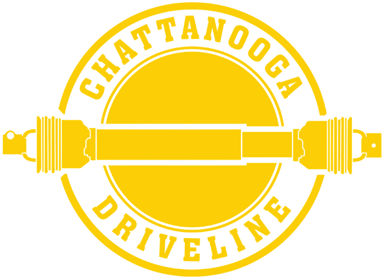 yellow logo for Chattanooga Driveline featuring a central driveshaft graphic inside a circular border.