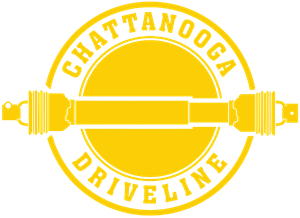 yellow logo for Chattanooga Driveline featuring a central driveshaft graphic inside a circular border.