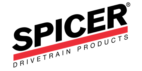 SPICER Drivetrain Products logo with bold black text and red underline on a white background