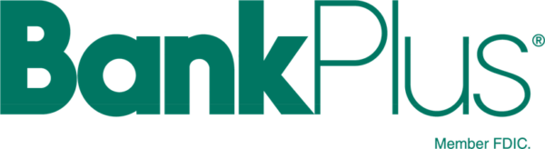 BankPlus logo in green and teal with “Member FDIC” text