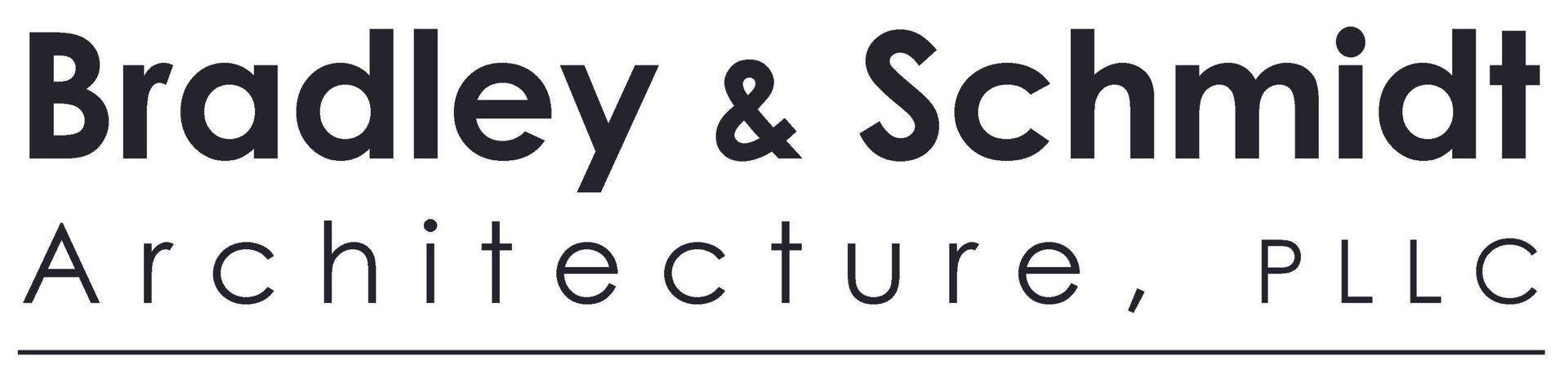 Bradley & Schmidt Architecture, PLLC logo with black text on a white background