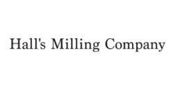 Hall's Milling Company logo text on a white background