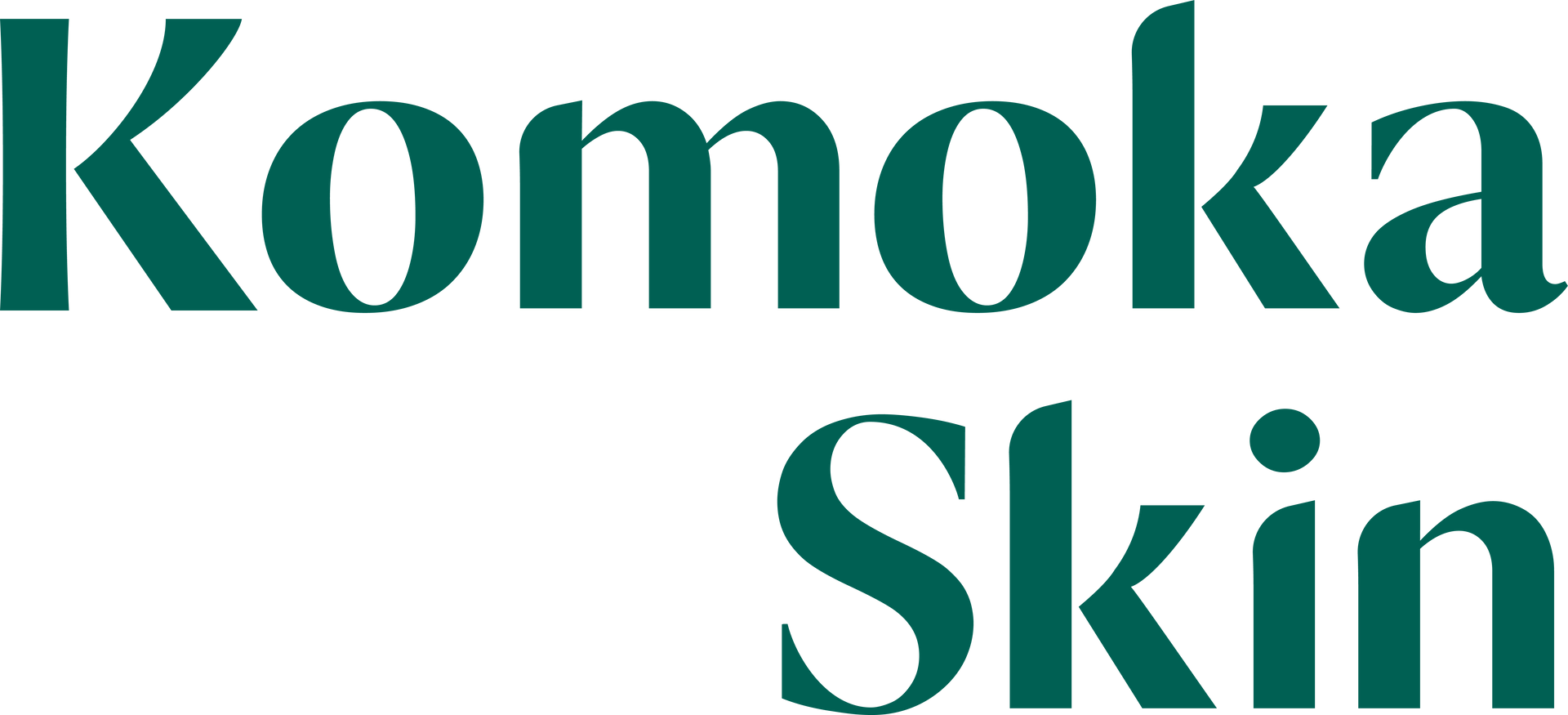 The komoka medical logo is on a green background.