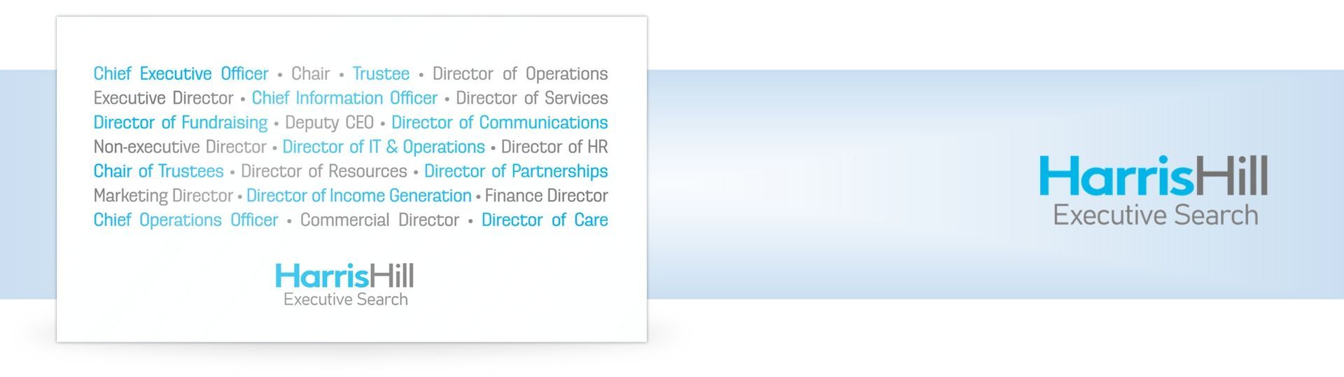 Harris Hill Executive Search logo with a list of names and titles.