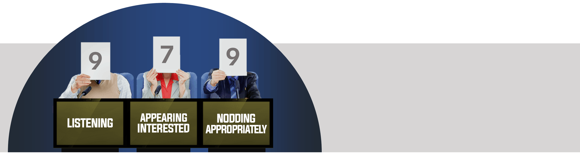 Judges holding up cards with scores for: