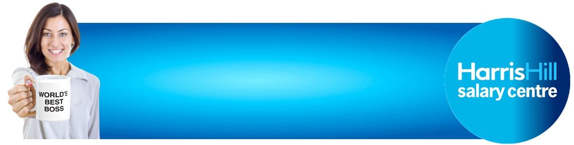 Blue banner with icons: a house, cake, and building.