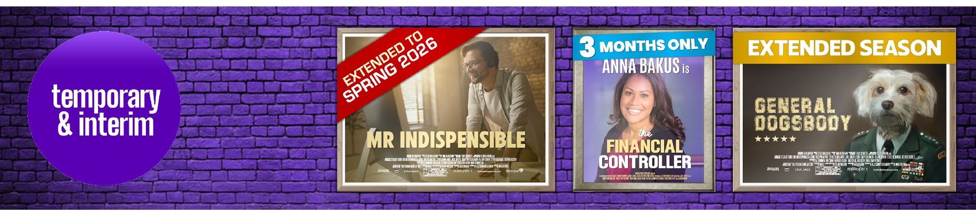 TV show posters: Mr. Inbetween, Andrew Curilla, and General Doge Boy.